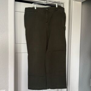 CJ Banks Green Chinos Classic Flat Front